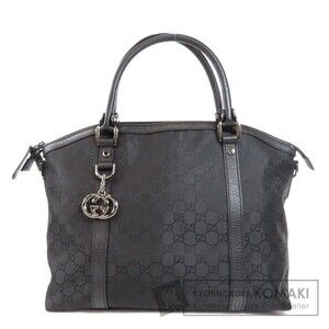 Gucci GG Pattern Tote Bag Nylon Leather